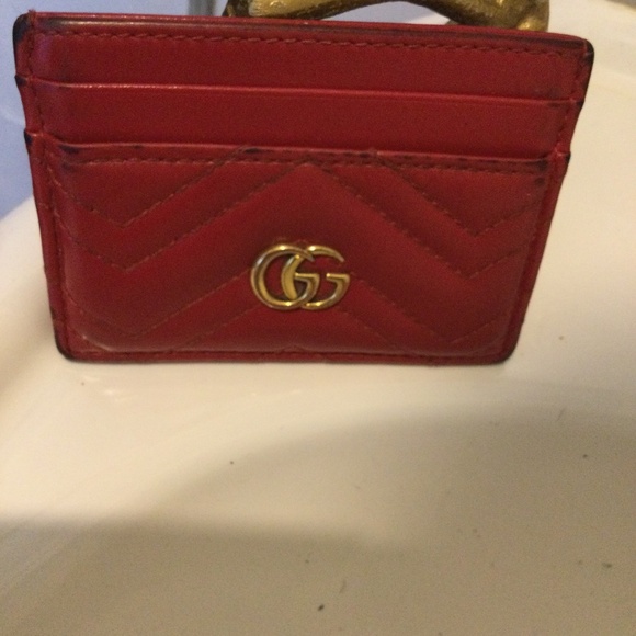 Gucci Marmont Card Case in Hibiscus